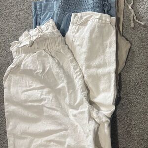 Old Navy Women's Leggings - White and Blue